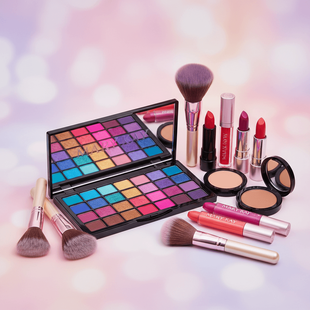 Mary Kay makeup palette and cosmetics